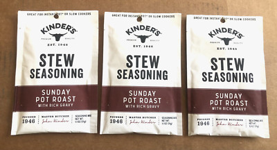 KINDERS STEW SEASONING SUNDAY POT ROAST W/RICH GRAVY for Slow Cooking 3 PK x2028
