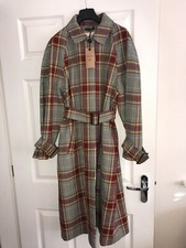 La Redoute X Soeur Mac Coat Trench Size 12 40 Checked Tartan Red Mustard Rrp£499