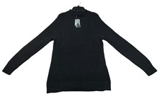 Karen Scott Sweater Womens Size Medium Black Knit Cotton Mock Neck New