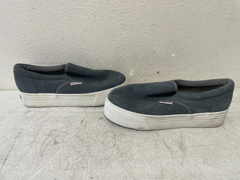 Zapatillas informales vintage Superga unisex grises sin cordones con plataforma talla 6,5 Foto 2 de 4