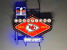 Vivid LED Kansas City Chiefs Champions 24"x24" Neon Sign Light Lamp With Dimmer