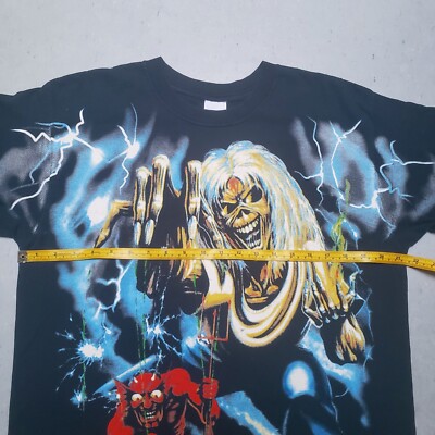 Vtg IRON MAIDEN All Over Print TSHIRT NUMBER OF THE BEAST AOP 2004
