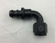 P494 -16 AN -16 90° Push-On Hose End fittings Push Lock Aluminum Black 1” ID