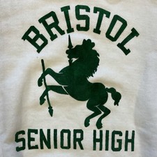 Vintage 70's 80's Bristol Senior High Women's Med. Pullover Crew Neck Sweatshirt