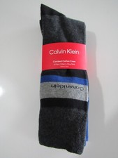 Calvin Klein Mens Combed Cotton Crew 4 Pack Socks 7-12 Nwt