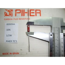 VINTAGE PIHER RESISTOR. 1/2W 820R 820Ohm 10% 1 PC NEW ORIGINAL 1970 ́S + RC271
