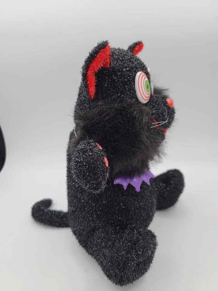 De Colección Scared-E-Cat Halloween Sacudiendo Sonido Peluche Gato Juguete Ojos Espirales FUNCIONA Foto 3 de 4