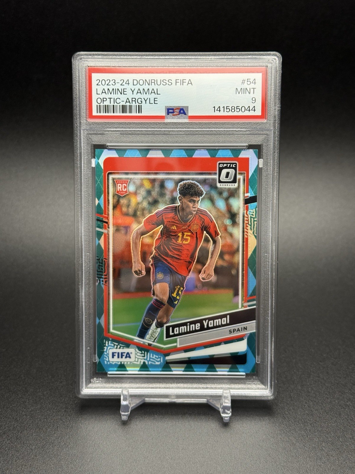 2023-24 Panini Donruss FIFA Lamine Yamal Optic ARGYLE Rookie RC #54 MINT PSA 9
