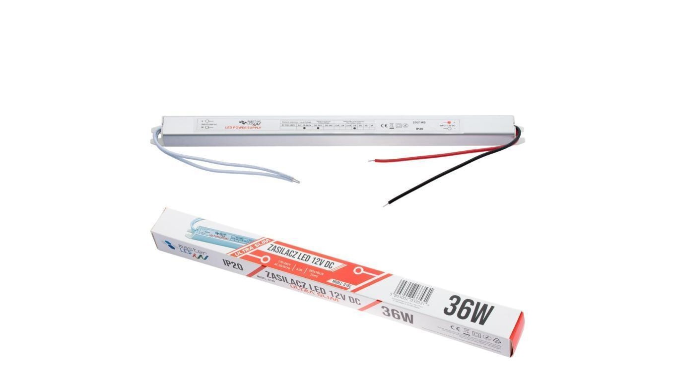 Светодиодный СВЕТИЛЬНИК Zasilacz do taśm ULTRA SLIM 3A 36W 12V DC meblowy