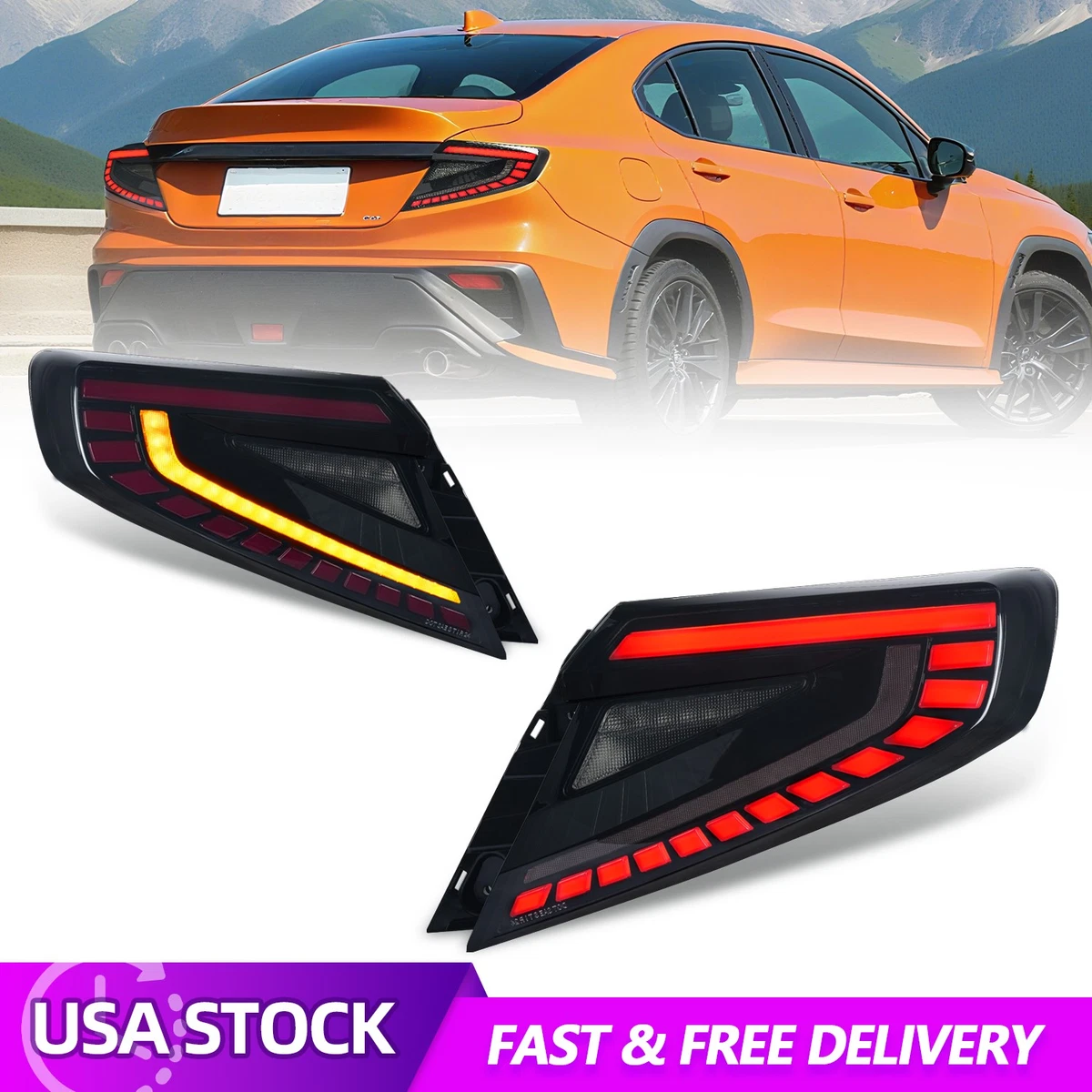 LED 4th Brake Light For 2022-2024 Subaru WRX – Clear Lens, Red & White, Rear Bumper
