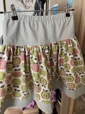 Hand Made Retro Girls Skirt Size 10 Made With Vintage Corduroy Print Fabric