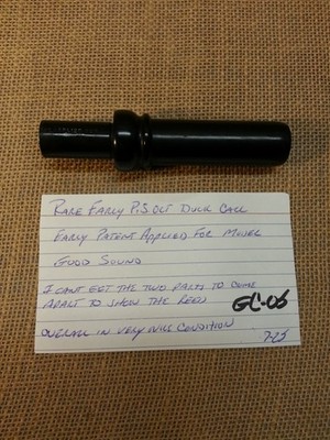 Rare P.S. Olt '' Patent Applied For'' Pre Key Hole Duck Call