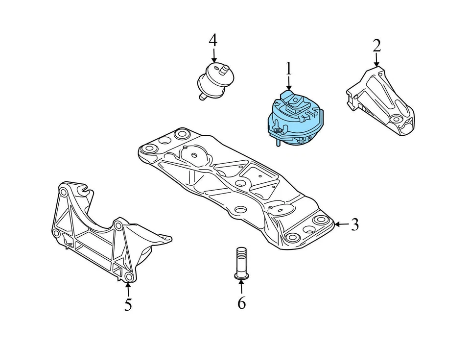 BMW 745I 2002-2005 - Motor derecho/montaje del motor 6769186 Foto 4 de 4