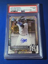 2025 Bowman Chrome Richard Matic Speckle Refractor AUTO /299 Yankees PSA 9 MINT