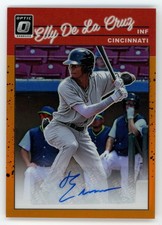 2023 Donruss Optic Retro 1990 Orange Holo Prizm Auto /85 Elly De La Cruz