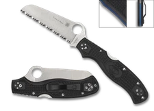 Spyderco Knives 'Thin Blue Line' Rescue 3 C14FSBKBL3 Stainless Pocket Knife