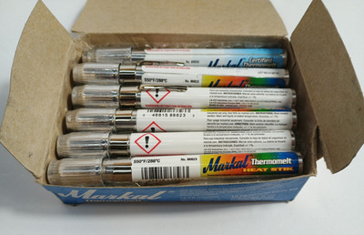 Box of 12 Markal 550 F / 288 C Temperature Heat Stik Thermomelt Indicator Stick