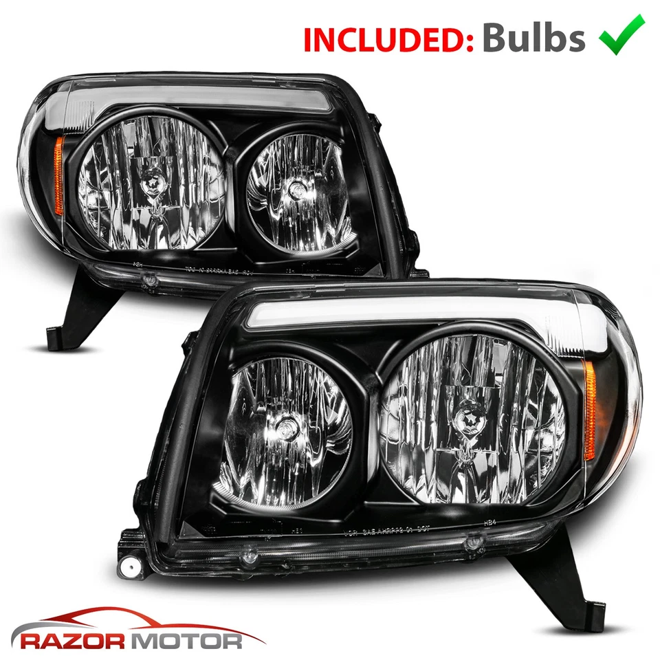 for 2003 2004 2005 Toyota 4 Runner W/ C Light Bar Black Headlight Foto 3 de 4