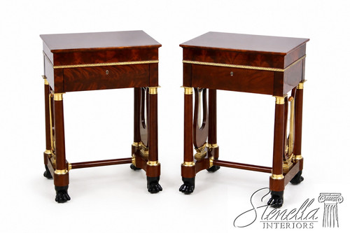 L72364: Pair Of KINDEL Masterworks Winterthur Empire Mahogany Nightstands