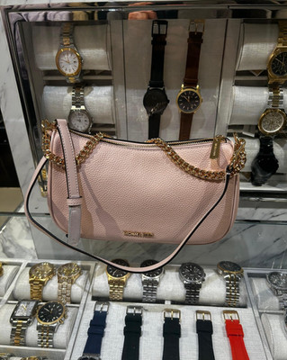 Michael Kors Carmela Women Medium Leather Convertible Crossbody Bag Powder Blush