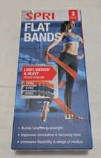 SPRI Flat Bands Resistance Stretch Band Kit 3 Pack Light, Medium, Heavy 