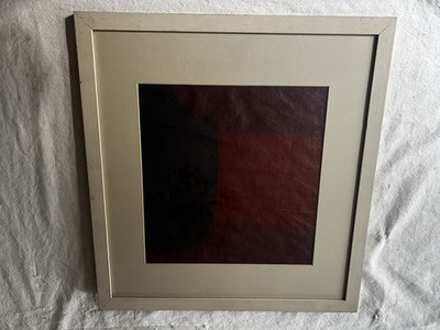 MOMA Robert Partin Abstract Oil Painting Red Black Framed Mid Century Wall 22x24