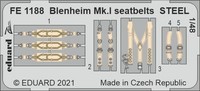 Eduard Accessories FE1188 - 1:48 Blenheim Mk.I Seatbelts Steel For Airfix - Neu