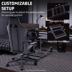 Hottoby Flight Racing Joystick Bracket with Gaming Chair and Pedal Mount