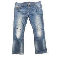 Diesel Zatiny Blue Distressed Denim Regular Bootcut Jeans Men's Size 36W 30L