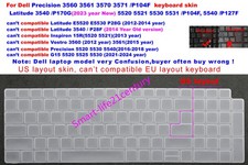 US Keyboard Skin For Dell Precision 3560 3561 3570 3571 P104F Latitude 5521 5530