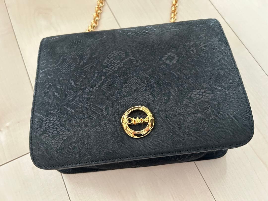 Borsa a tracolla Chloe borsa catena pelle nera autentica