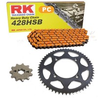 Kettensatz Hyosung RT 125 Karion 03-07 Kette RK PC 428 SB 130 Offen Orange 1