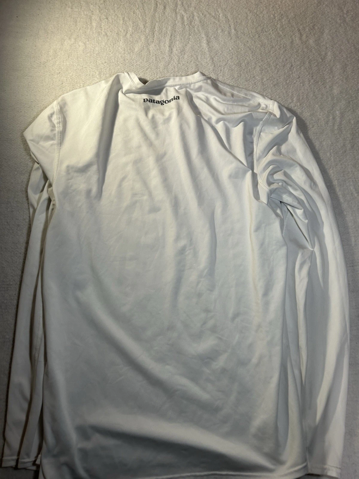mens Patagonia Capilene long sleeve base layer shirt, white, small, Asia Fit