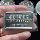 (Factory Sealed) 50g Geiger Edelmetalle .999 Fine Silver Bar Schloss Guldengossa