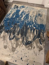 Rug Carpet 140cm X 200cm.  Louis De Poortere ‘Blue Waves’ Arighi Bianchi