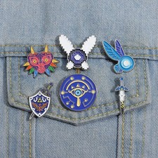 Anime Game Enamel Pins Custom Sword Witch Shield Brooch Lapel Badges Cartoon lem
