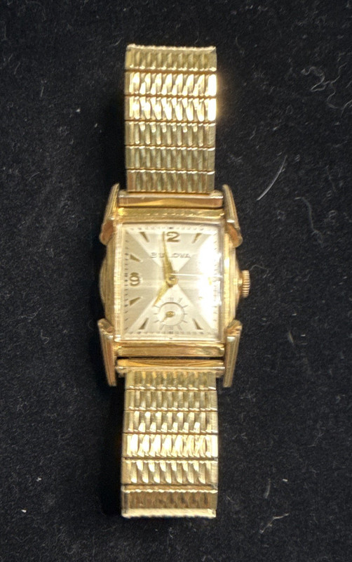 Bulova  Men’s  1950s Gold Filled Rectangular Manual Working Small Seconds Watch