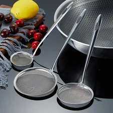 Kitchen Strainer - 304 Stainless Steel, Fine Mesh, Heat-Resistant, Anti-Scald