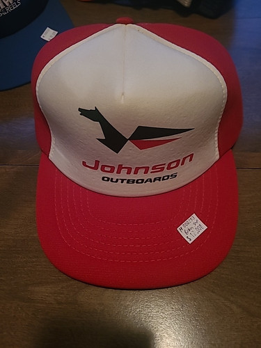Vintage Johnson Outboards Snapback Hat Broken Snap H000253