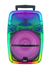 QFX Portable Bluetooth Rechargeable Speaker with Party Lights, TMS-1560, Multico