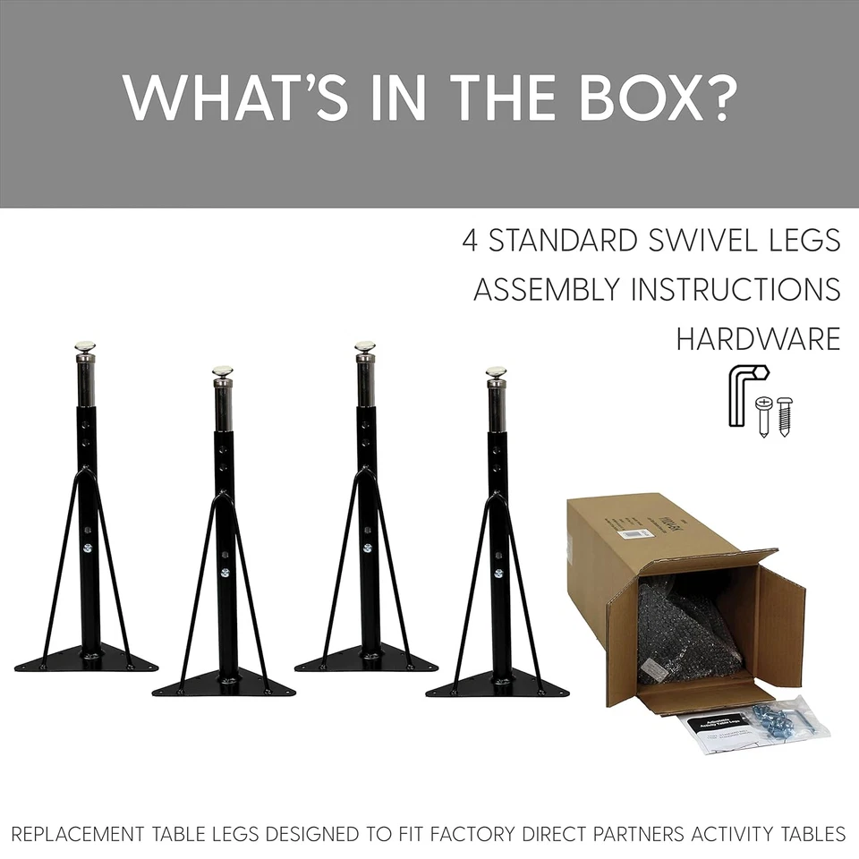 Replacement Standard Swivel Glide Table Legs for FDP Activity Tables, Adjustable - Image 4 of 4