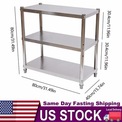 3 Tiers Kitchen Shelf Shelving Rack Restaurant Shelves Rack Stainless Steel USA