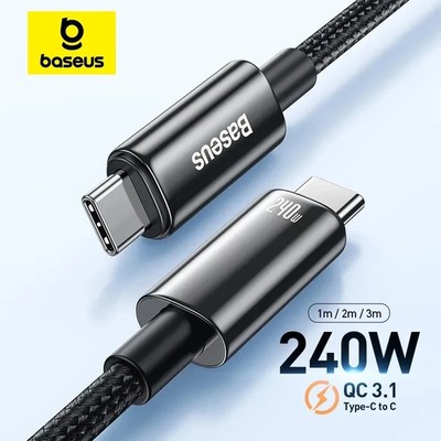 Baseus 240W USB-C to USB-C Cable PD 3.1 Fast Charge for iPhone 15 16 Pro Max S24