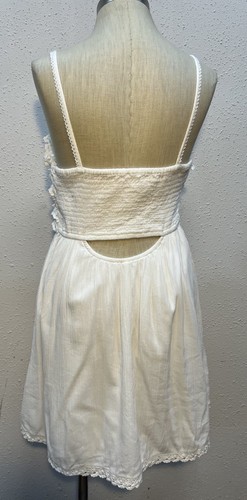 American Eagle AE Spaghetti Strap Crochet Mini Dress Size Medium White Sundress - Picture 8 of 19