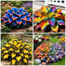 355 Rainbow Hosta Seeds Heart Shaped Leaves, Hostas Seed for Planting Drough...