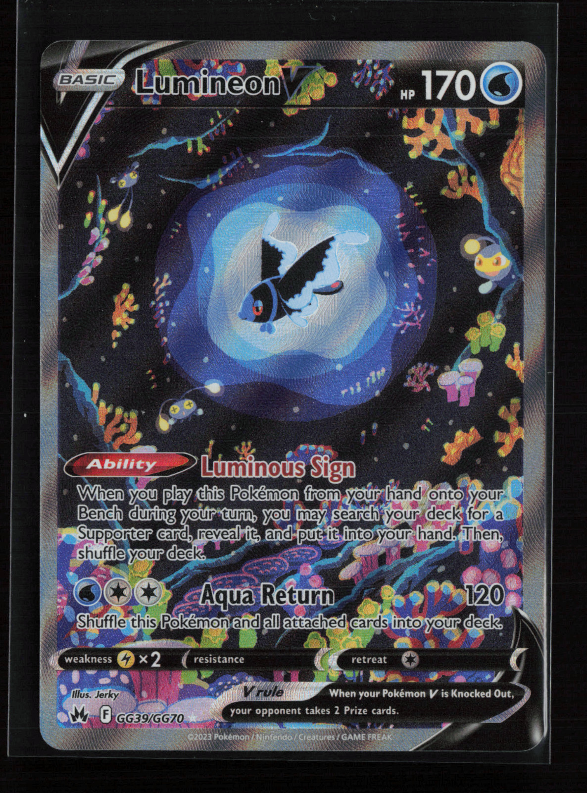 Lumineon V #GG39/GG70 - Crown Zenith Galarian Gallery Full Art Pokemon Card