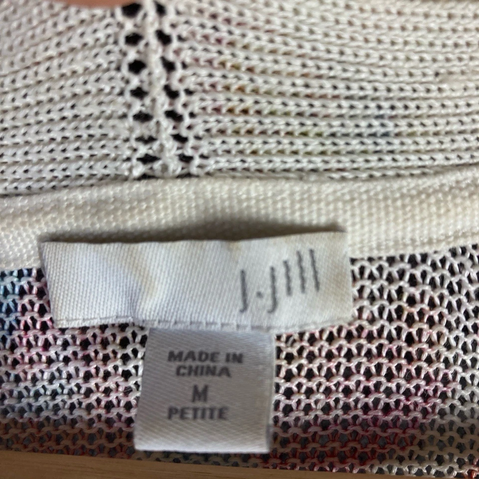 J Jill Linen Blend Cardigan Duster Womens Petite Medium Floral Long Open Front - Image 3 of 4