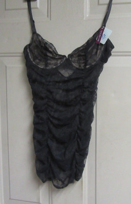 ADORE ME - STRETCH LACE - NO PANTIES - UNDERWIRE - SIZE  S -  BLACK- NWT