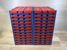 LOT OF 24 HAY Recycled Collapsable Colour Crates Storage Bin - Red Blue - Small