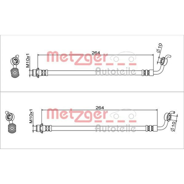 2X Metzger BremsschlÄUche Hinten Passend FÜR Toyota RAV Links+Rechts-image